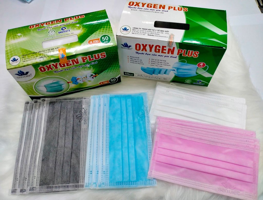 Khẩu trang y tế Sen Việt OXYGEN PLUS - màu trắng