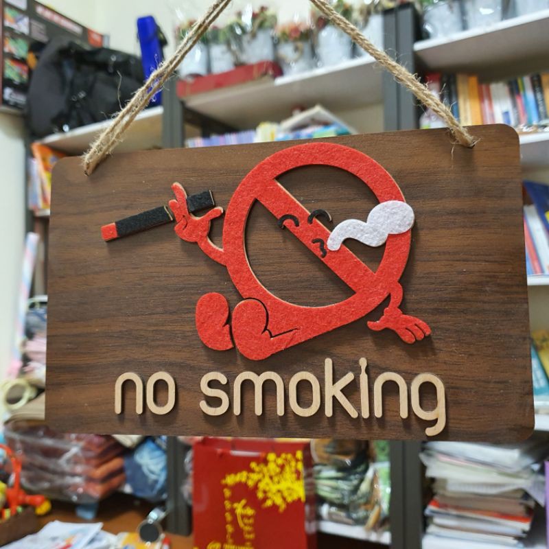 Bảng gỗ trang trí decor No Smoking