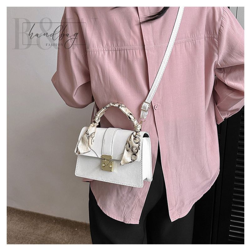 Túi xách nữ đeo chéo, túi đeo vai phong cách, túi xách tay công sở phối dây lụa sang chảnh, đi làm, đi chơi, du lịch, da PU cao cấp, đứng form, có bảo hành da