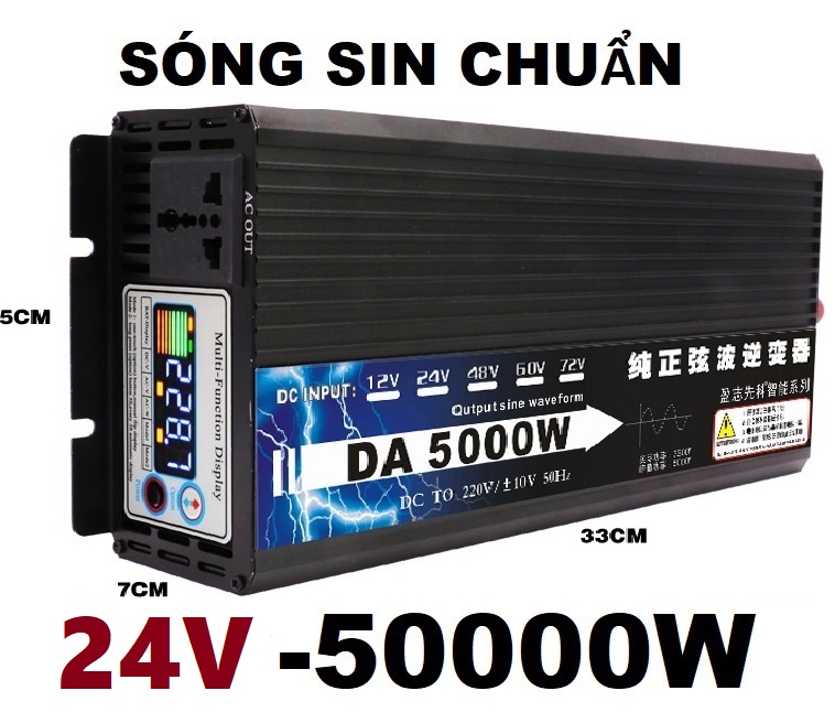 Bộ kich điện 24v-220v - 5000w - đổi nguồn sin chuẩn 24v-5000w