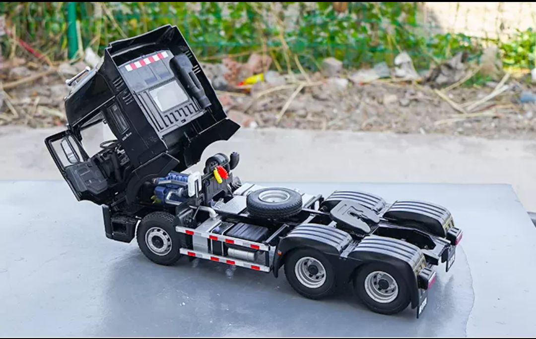Xe mô hình đầu kéo container JAC A5 hợp kim 1:24