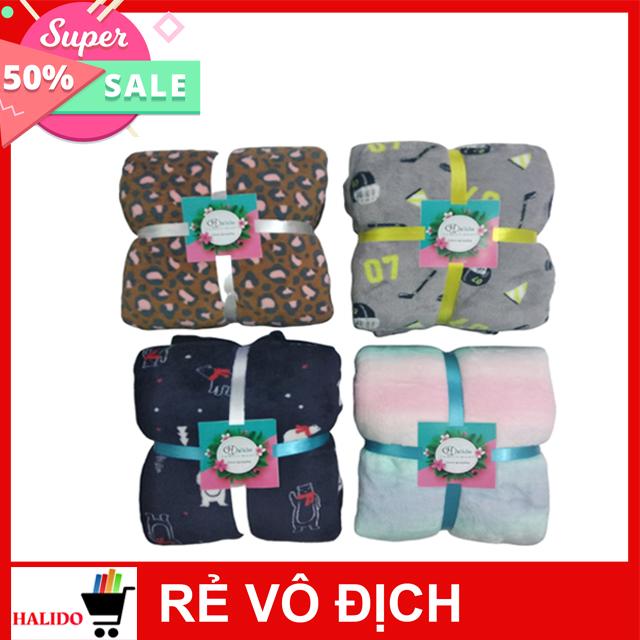 [HCM][QUÀ TẶNG] Chăn Mền Lông Cừu Thái Lan Cao Cấp – Họa tiết đa dạng – KT: R1m6-2m -  D2m-2m2 – TL: 550- 800gr – HALIDO – Mềm mịn mượt