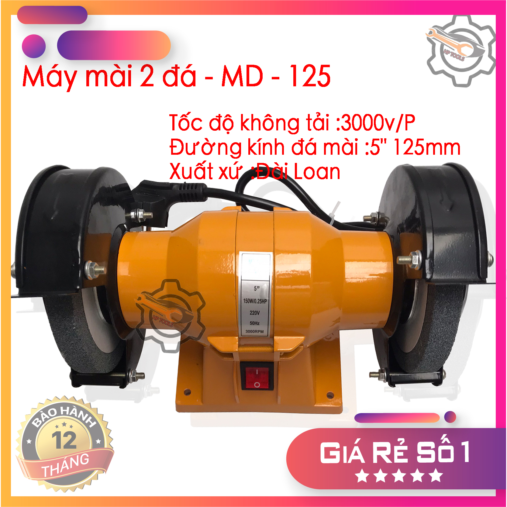 Máy mài 2 đá MD-125 bảo hành 6 tháng