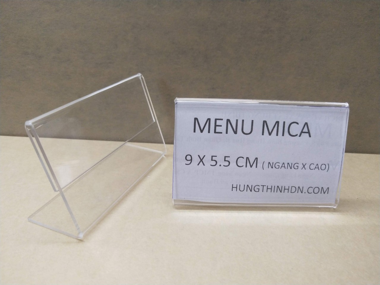 Menu mica chữ L để bảng giá thông tin sản phẩm/ Kệ mica chữ L để bảng giá