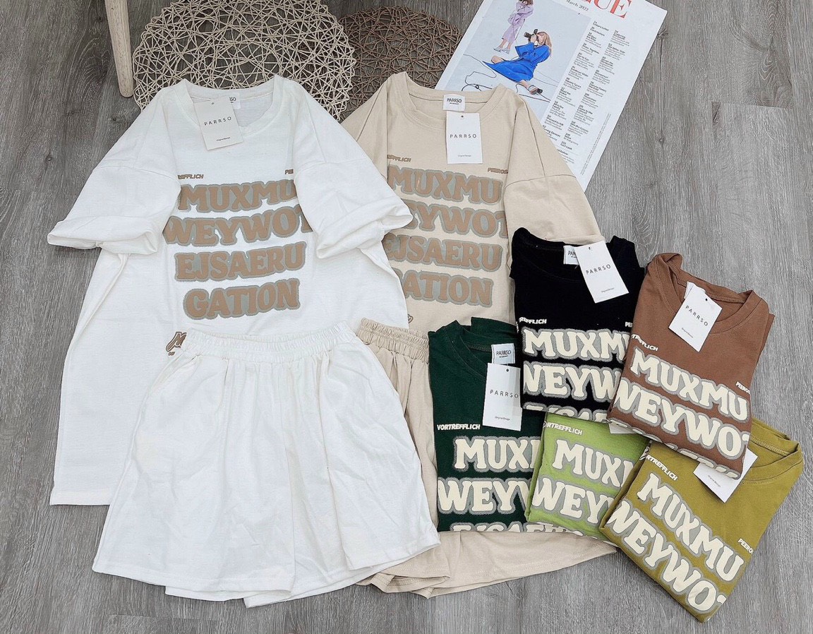 Đồ bộ đùi mặc nhà free size Mix quần đùi