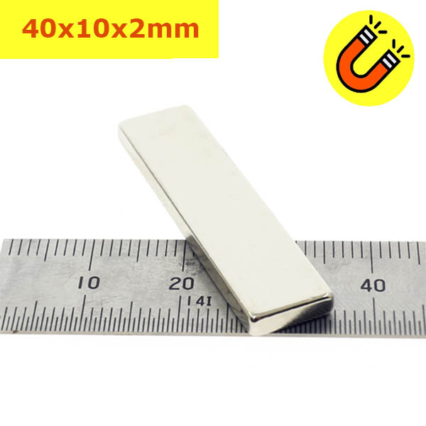 Nam châm đất hiếm chữ nhật 40x10x2mm