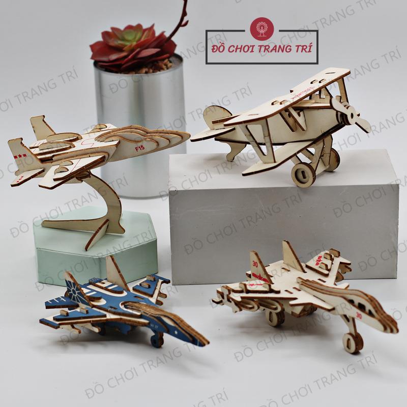 Đồ chơi lắp ráp gỗ 3D - Mô hình MÁY BAY, TRỰC THĂNG CHIẾN ĐẤU