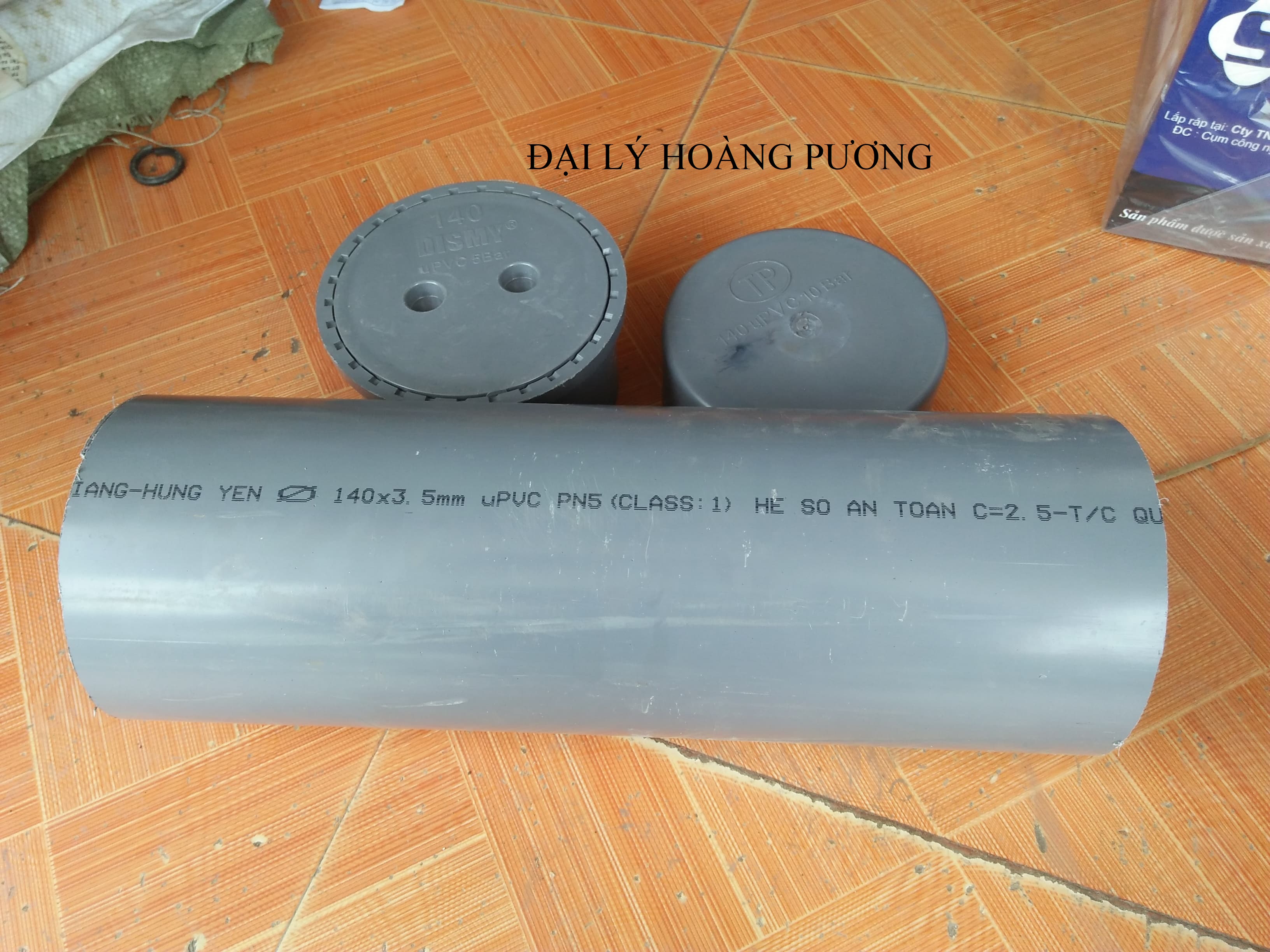 Combo 1 bịt xả 160, 1 bịt trơn và 70cm ống 160
