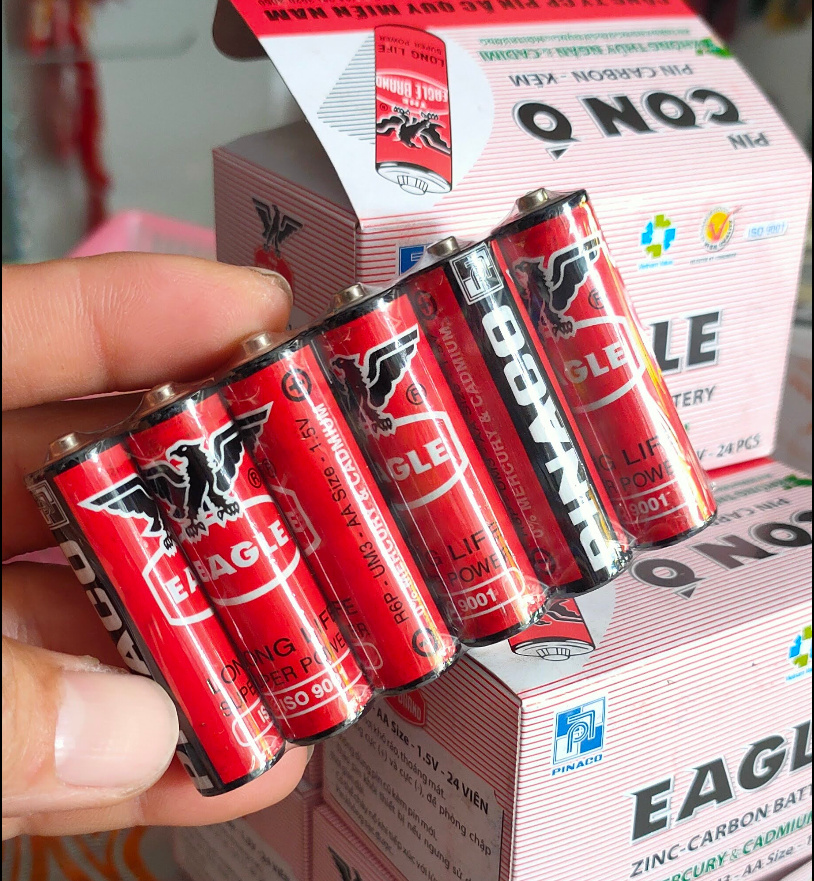 Lốc 6 viên Pin tiểu AA CON Ó đỏ