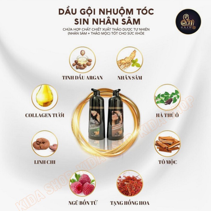THUỐC NHUỘM TÓC PHỦ BẠC THẢO DƯỢC SIN HAIR