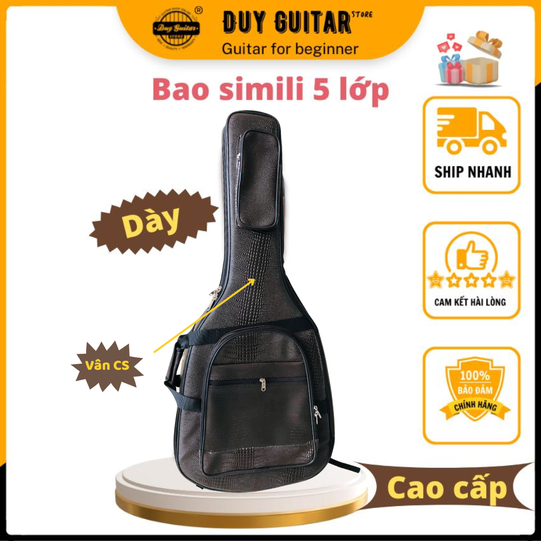 Bao đàn guitar 5 lớp cao cấp simili dày có thể đựng guitar acoustic và classic Duy Guitar Store