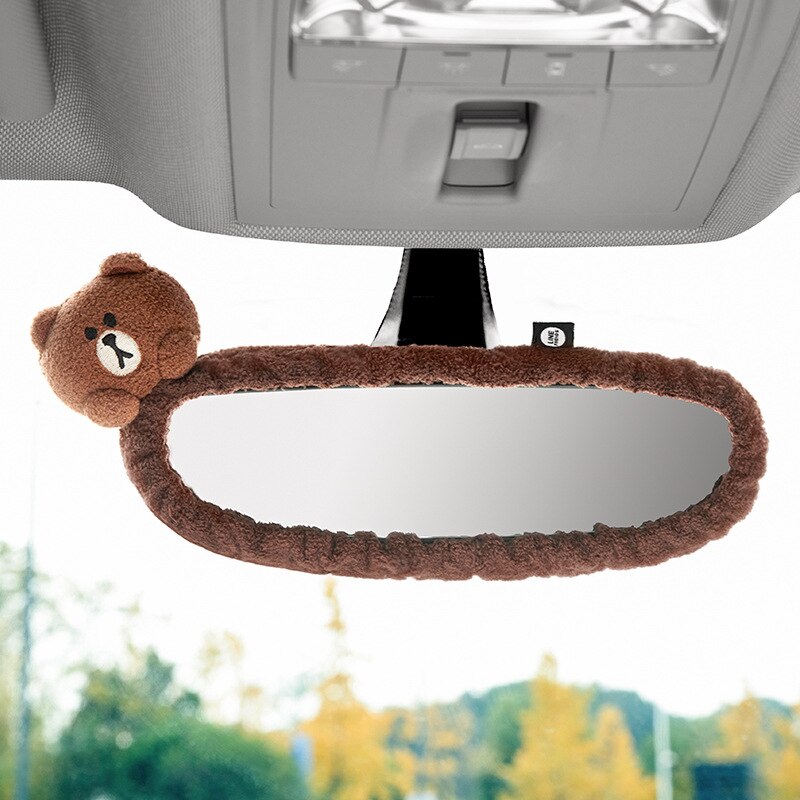 Line Friends Carton Brown Rearview Mirror Cover