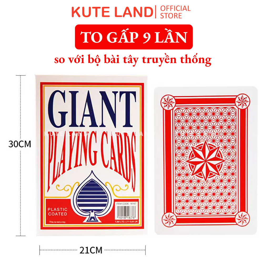 Bộ bài tây khổng lồ kích thước cỡ lớn loại to - Bộ bài tiến lên 52 lá nhiều size to