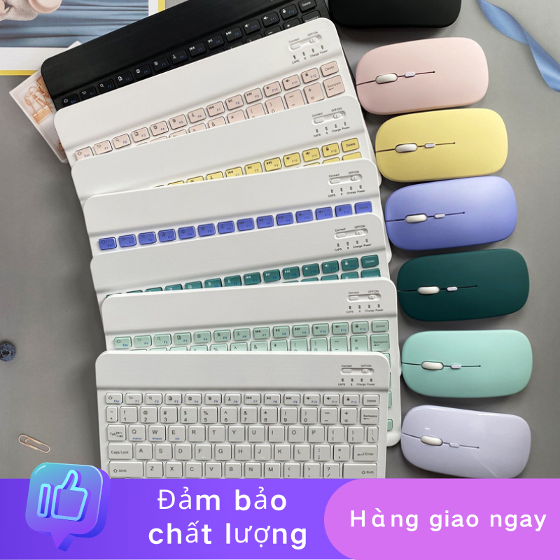 Bàn phím không dây Bluetooth phổ dụng - Dành cho Windows / MAC / Android / iOS / Di động / iPad Bàn phím mini màu im lặng Bàn phím iPad Chuột Bluetooth