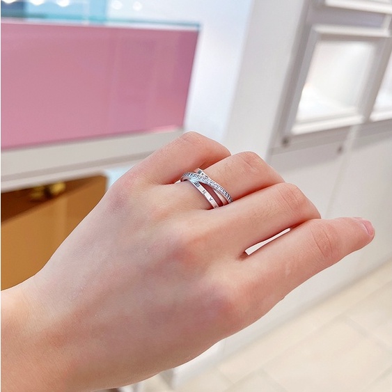 Nhẫn Pandora Crossover Pavé Triple Band Ring 8055SV