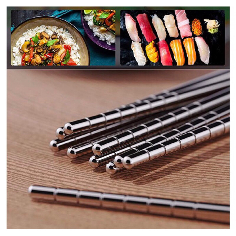 Bộ 5 đôi đũa inox chống ẩm mốc