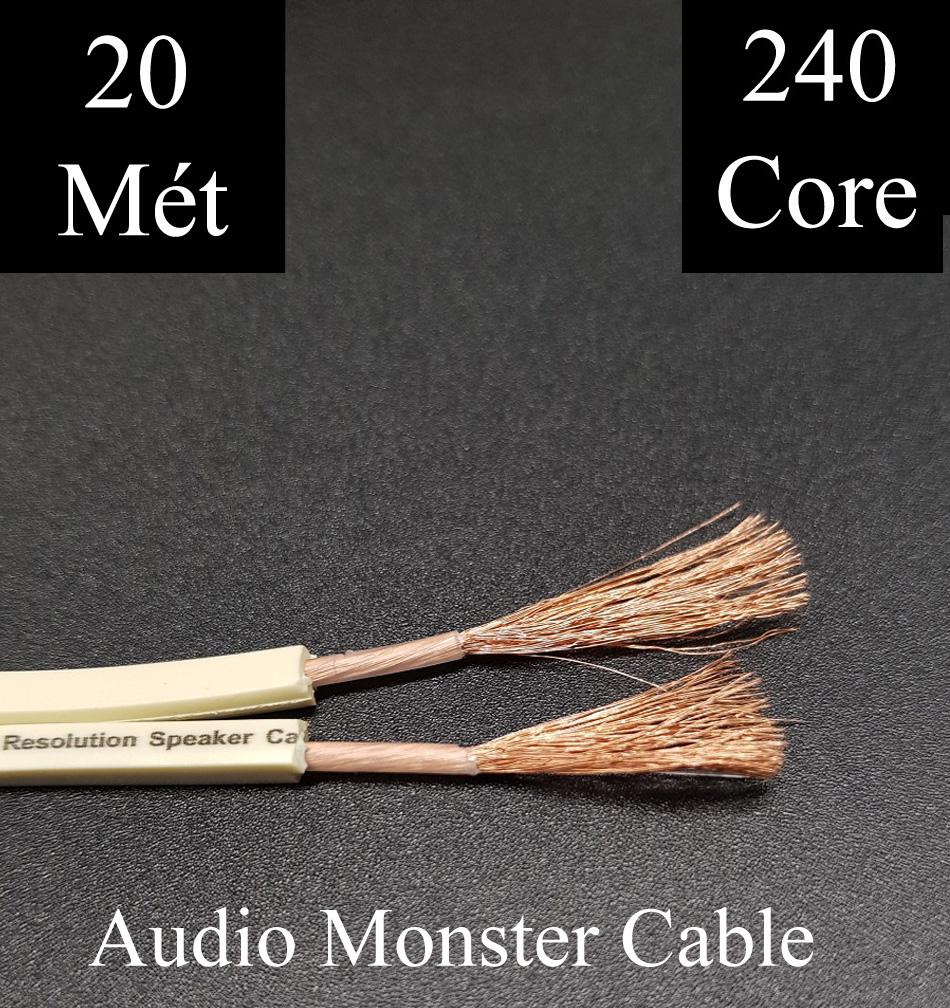 20met Dây loa Monster XP Dây màu trắng 2 lõi 240 sợi 2 lõix1.5mm đồng nguyên chất