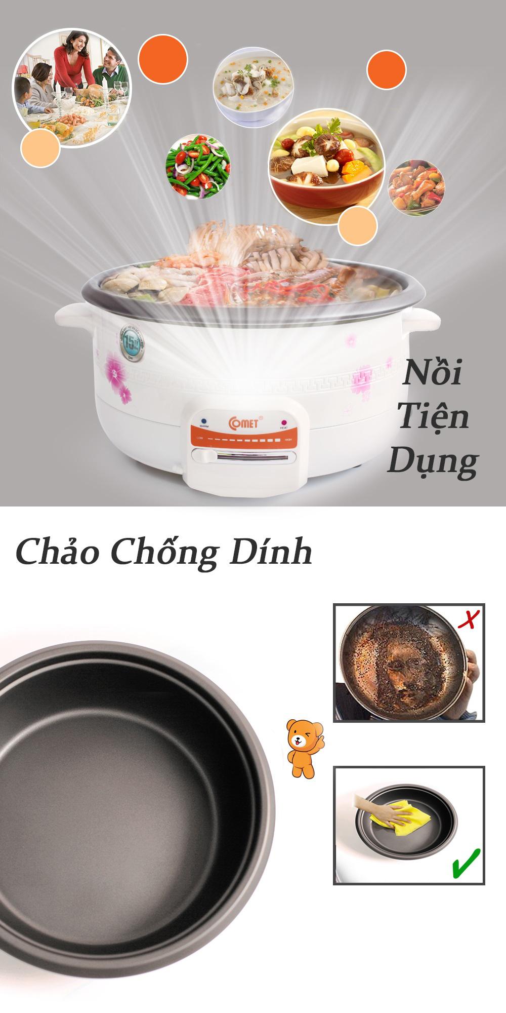 NỒI LẨU ĐIỆN 3.5 LÍT COMET CM7731