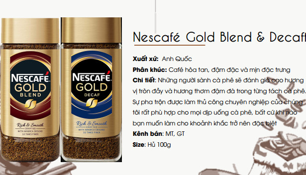 Nescafe Gold Blend nhập khẩu ANH