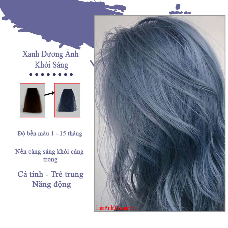 Hair dye green smoke-light blue sea color dye onto standard color tone dye cream safety not flaws fragrance