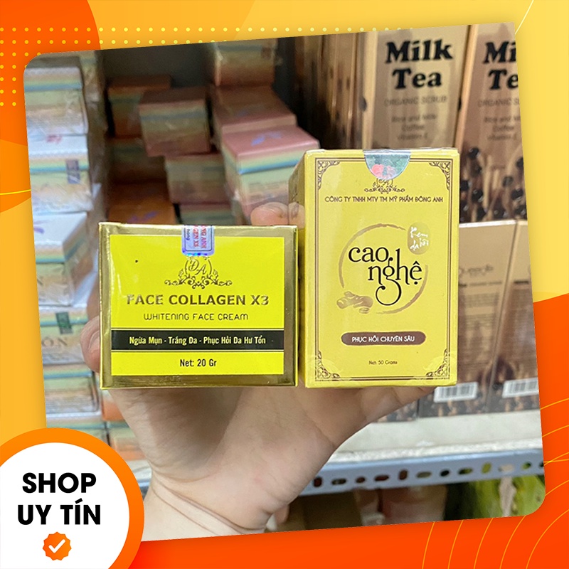Chính hãng Combo Cao Nghệ Collagen X3 + Kem Face Colagen X3 - Mỹ phẩm Đông