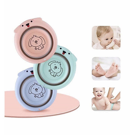 Chậu rửa mặt gấp gọn cho bé hình cún