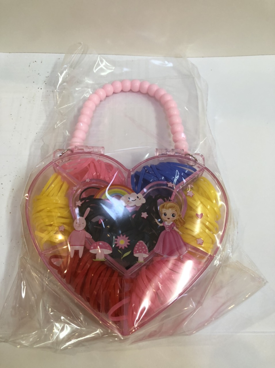 Giỏ sách thun siêu cute cho bé gái- thun cột tóc bé gái