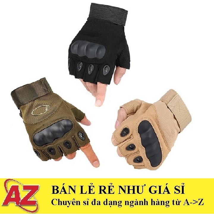Găng tay oakley cụt ngón găng tay xe máy đi phượt có gù bảo vệ tay
