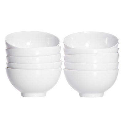 Combo 5 Chén Cơm Melamine Màu Trắng