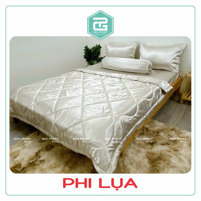 Bộ ga gối, Ga trải giường Phi lụa cao cấp 5 món
