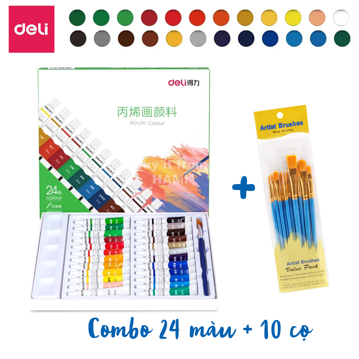 Color acrylic tube 5ml professional deli-used to draw cloth/shoes/wall-12/18/24-73913 73914 73915