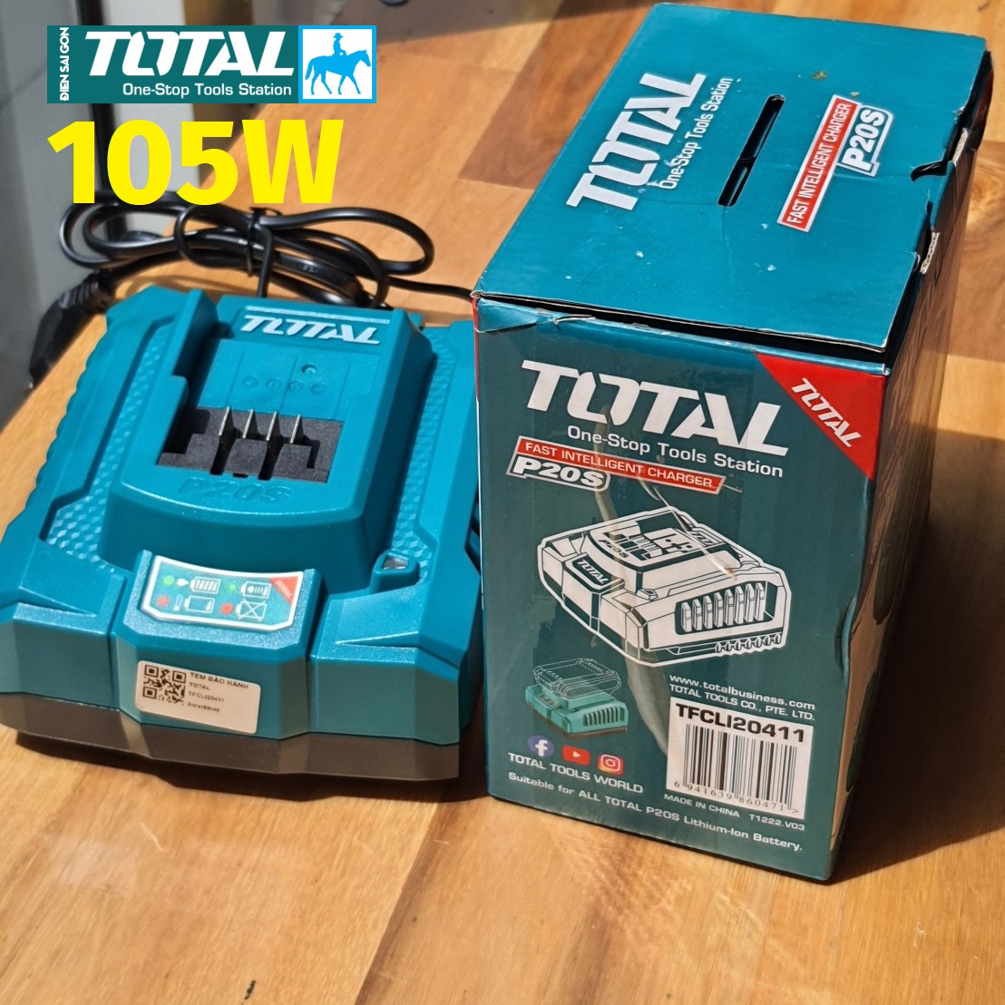 Đế sạc nhanh 105w 50w pin 20v fast intelligent charger total tfcli2001