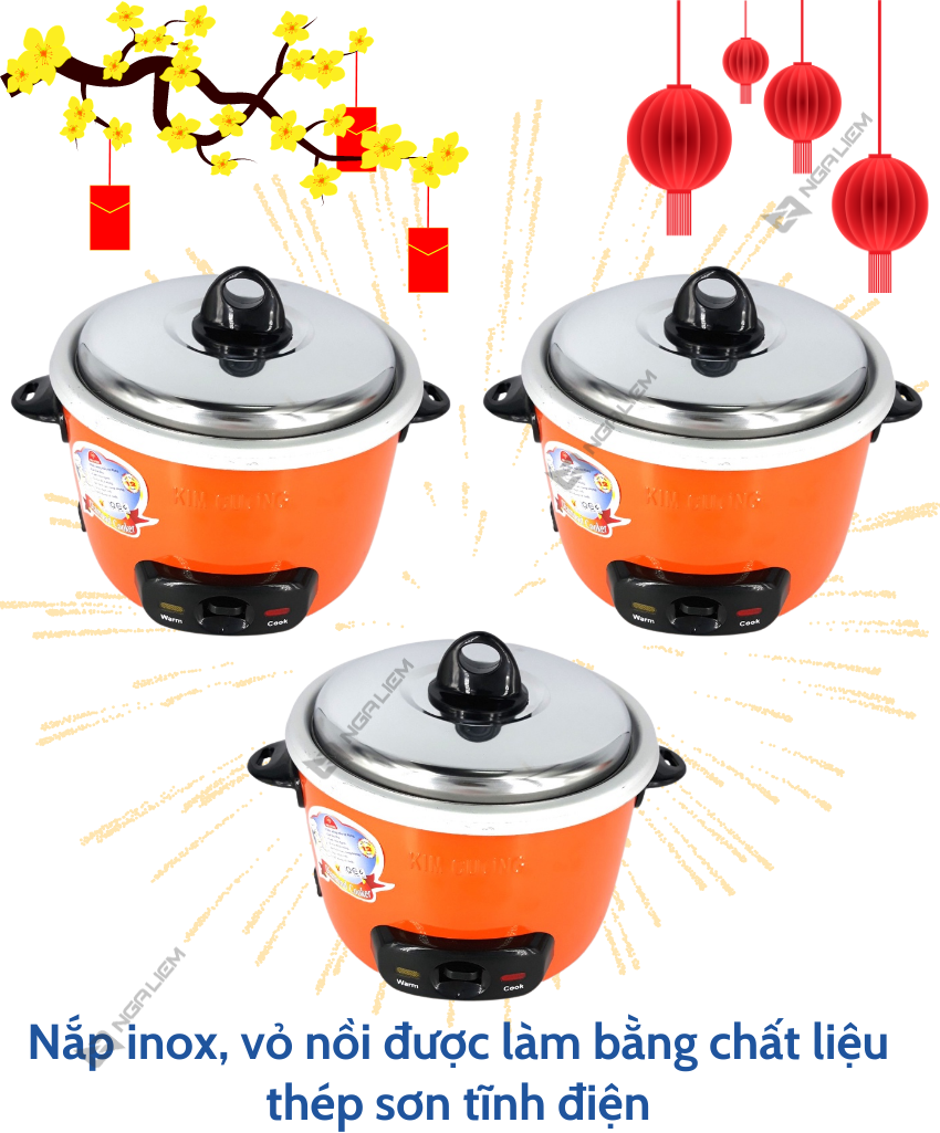 Nồi Cơm Điện 0.8 lít Kim Cương (Nắp rời)