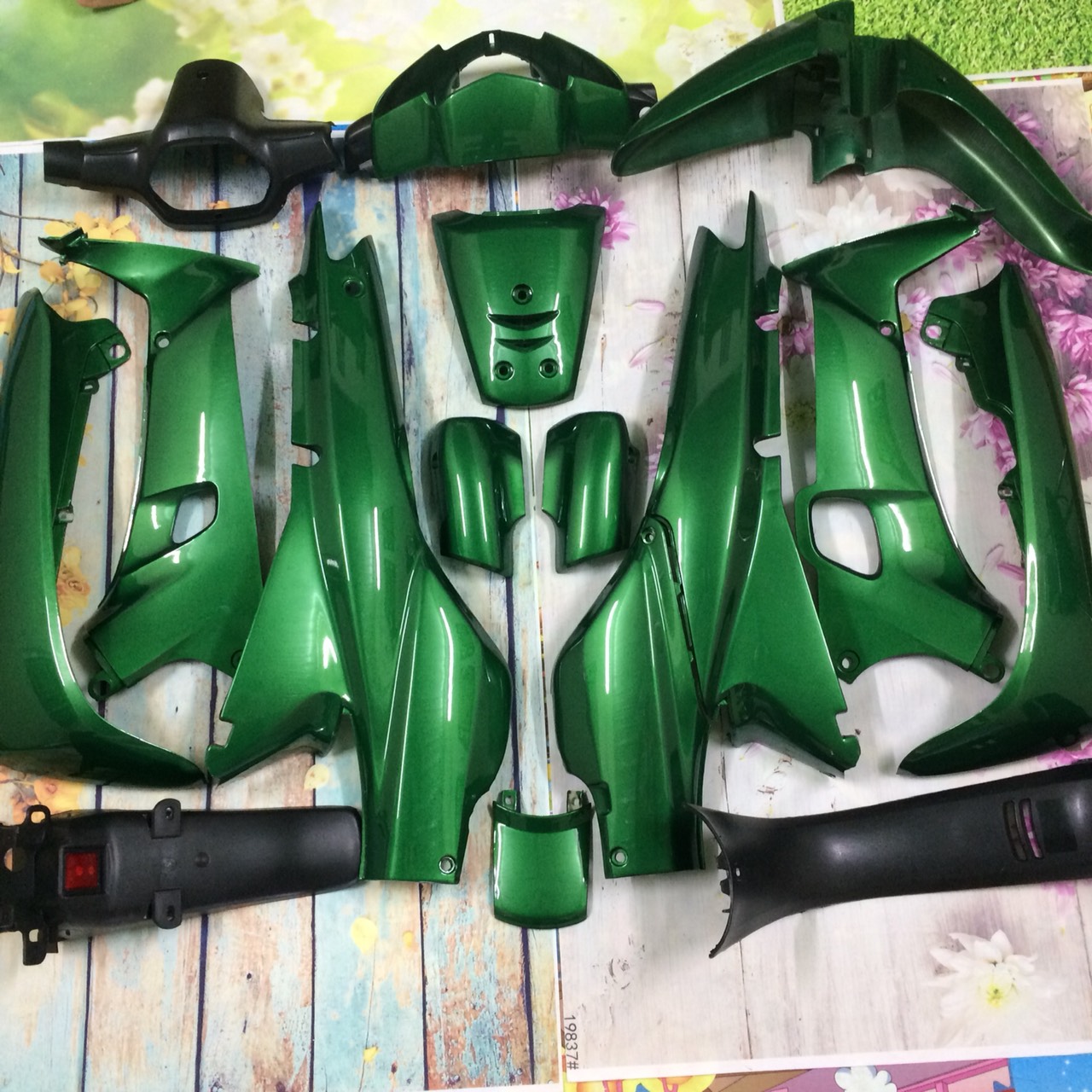 Bộ Dàn áo xe  Wave thái - Wave zx - Wave Alpha - Wave nhỏ 110 màu Xanh Ken  -nhựa  trắng nguyên sinh ABS cao cấp