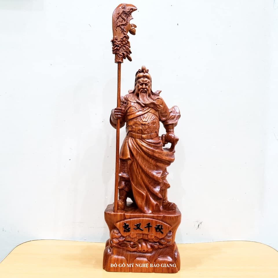 Tượng quan công gỗ hương cao 40 cm