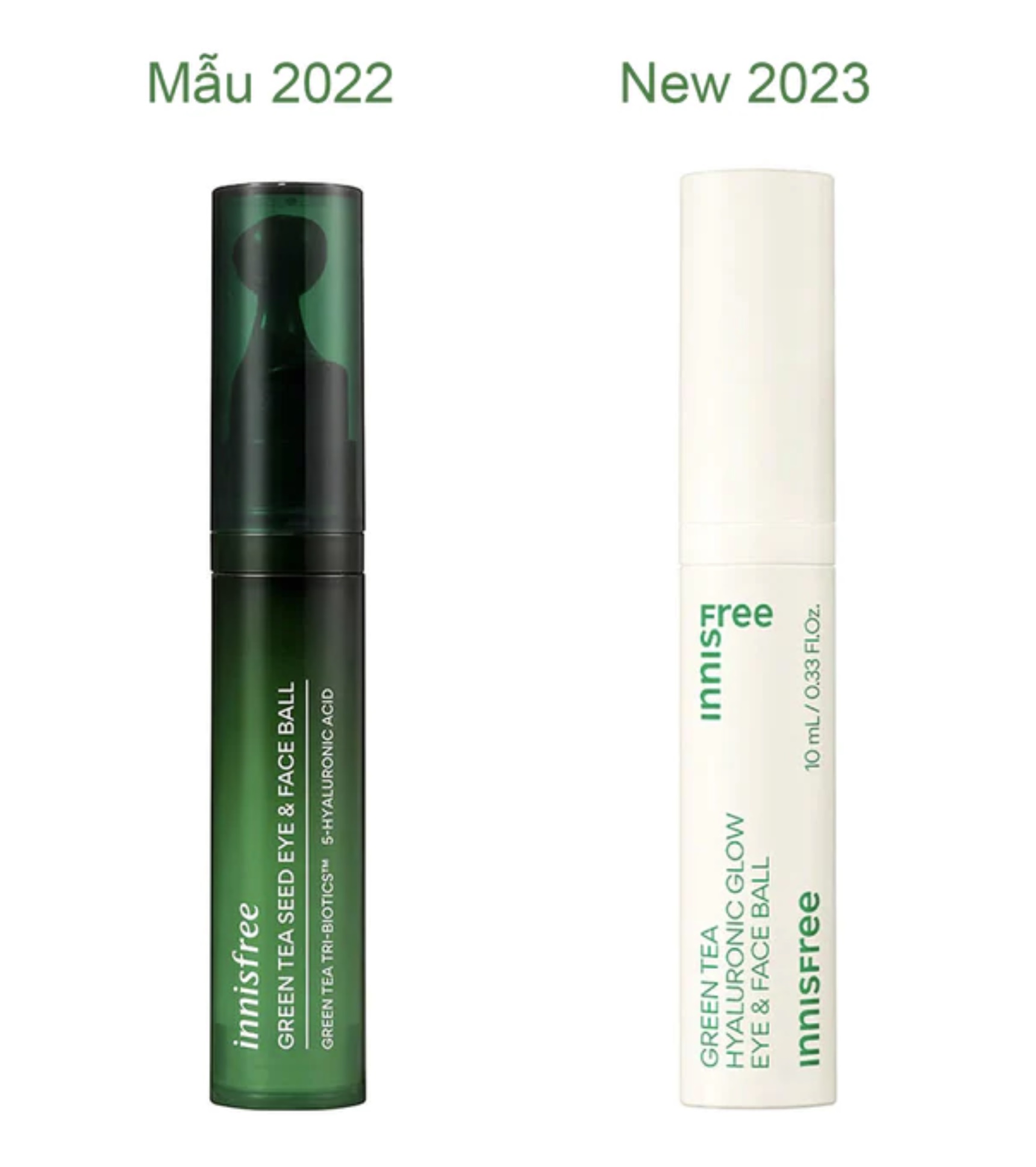 Thanh Lăn Dưỡng Da Mắt Và Da Mặt Innisfree Green Tea Seed Eye & Face Ball 10ml