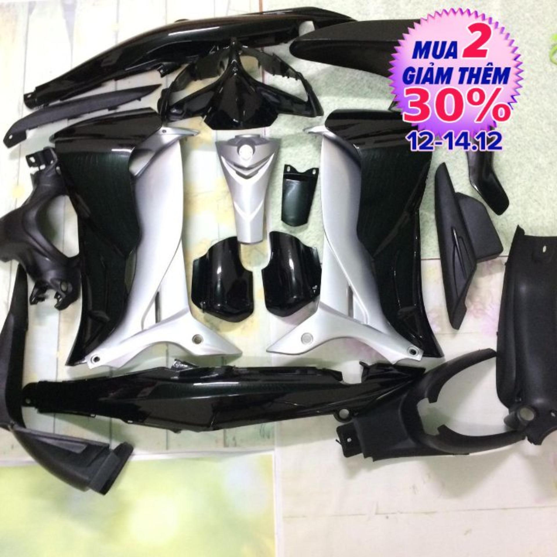 (Tặng Kèm Tem ) Dàn áo xe Jupiter MX - Gravita màu Đen Nhựa trắng cao cấp LOẠI 1