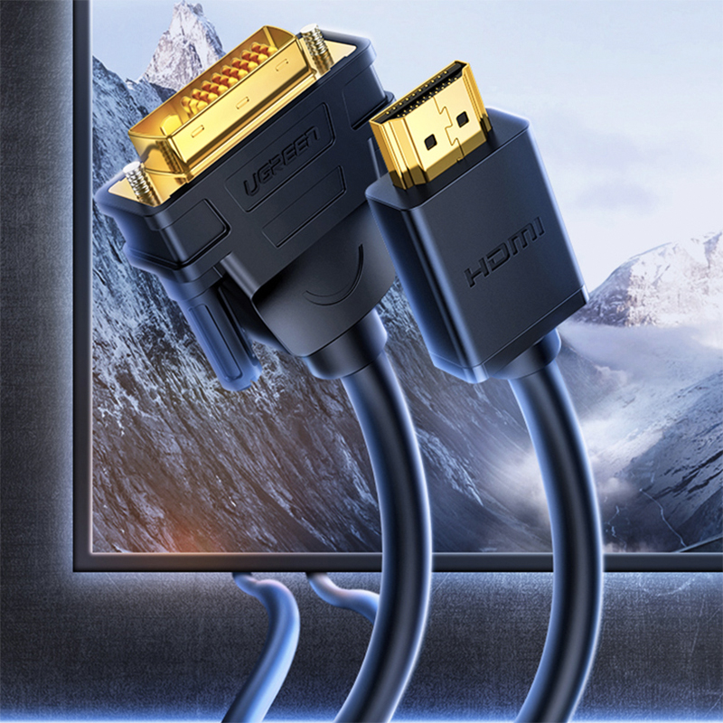 Cáp DVI sang HDMI 4K Ugreen HD106 1M đến 5M - Dây HDMI ra DVI cho màn hình TV Máy chiếu