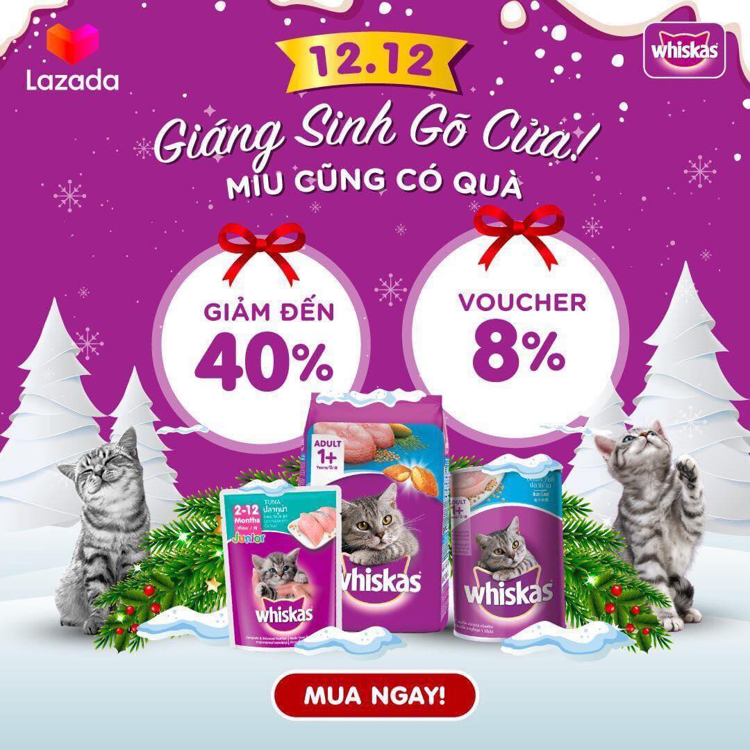[HN,HCM] COMBO 10 gói WHISKAS thức ăn cho mèo 400G