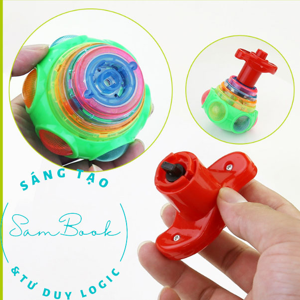 Con quay phát sáng vặn cót đồ chơi cho bé