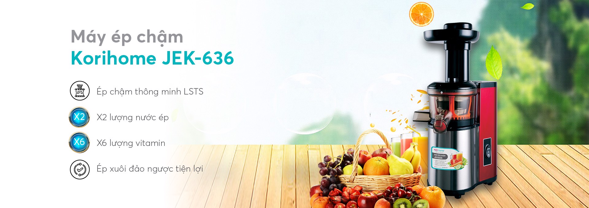 Máy ép hoa quả Korihome JEK-636
