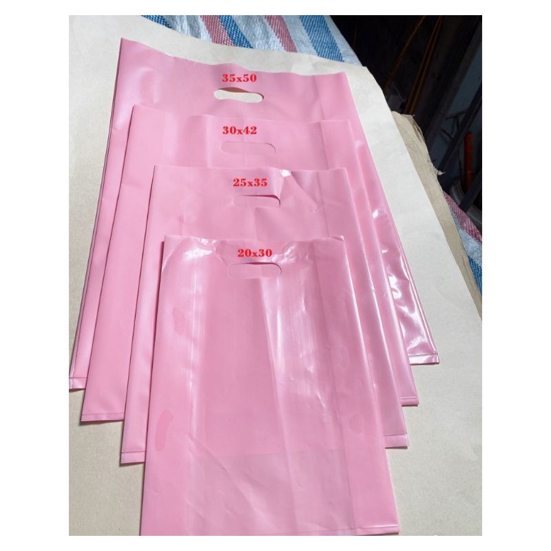 {1kg/size} - túi nilon PE MÀU HỒNG NHẠT PASTE
