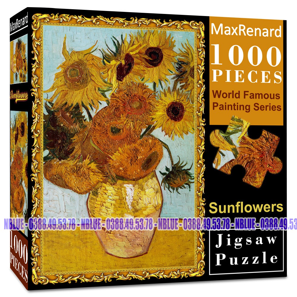 Tranh xếp hình 1000 mảnh ghép thú vị chất lượng cao tranh ghép hình Jigsaw Puzzle Van Gogh Starry Night kích thước 70*50