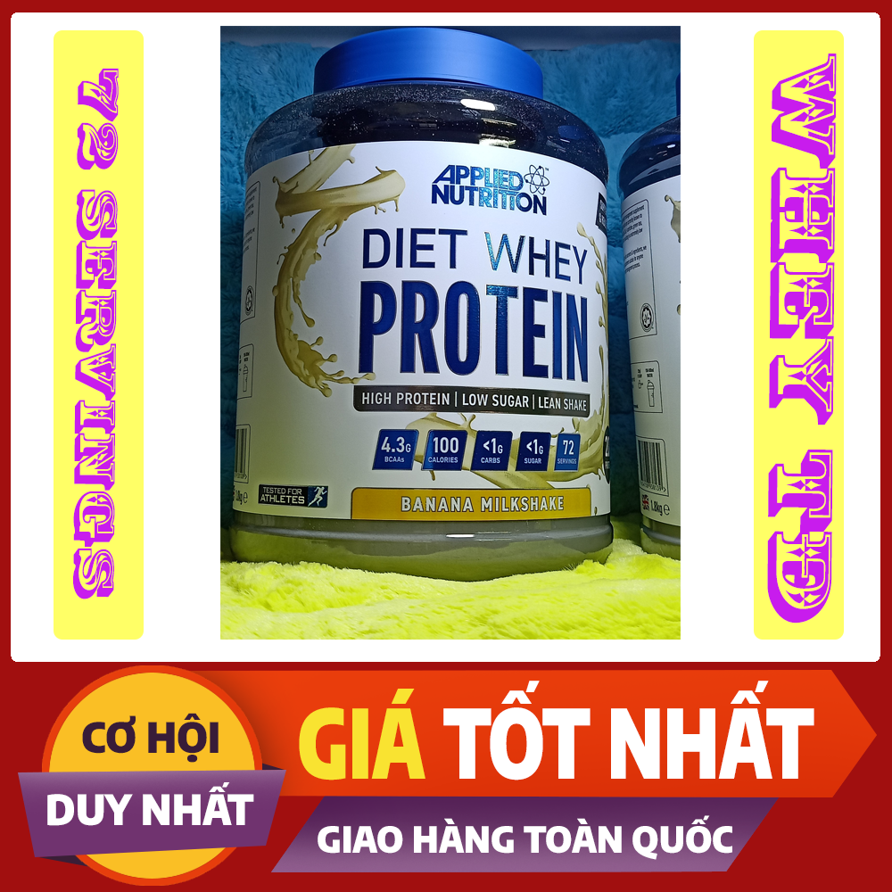 Diet whey applied nutrition vị banana 72 servings - whey tăng cơ, giảm mỡ applied nutrition