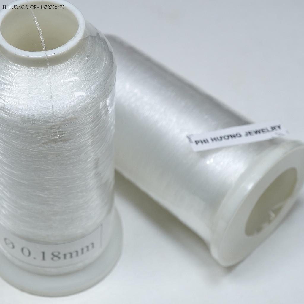 Cuộn chỉ cước 0.18mm ko co giãn dùng may ren, kết hạt