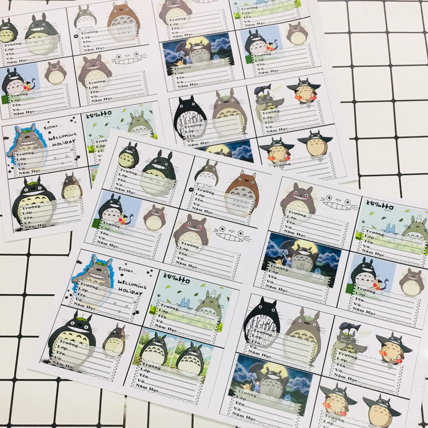 Combo 48 nhãn vở Totoro