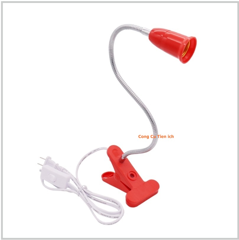 Chân đèn kẹp 40cm đui vặn E27 - Chọn màu theo ý thích