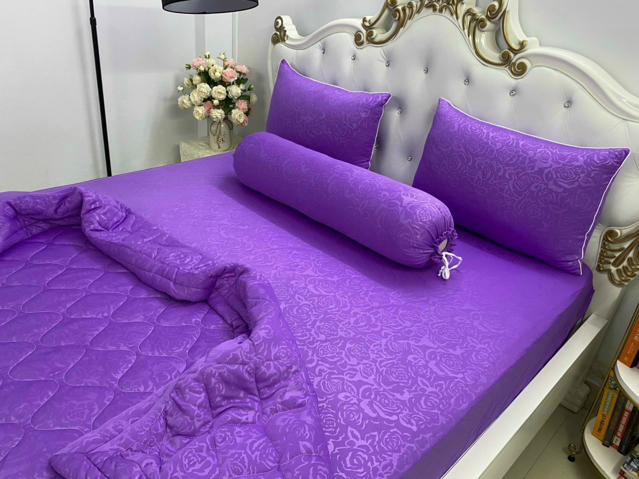 BỘ DRAP GA THUN GẤM CHẤT BAO ĐẸP MÁT KHÔNG MỀN