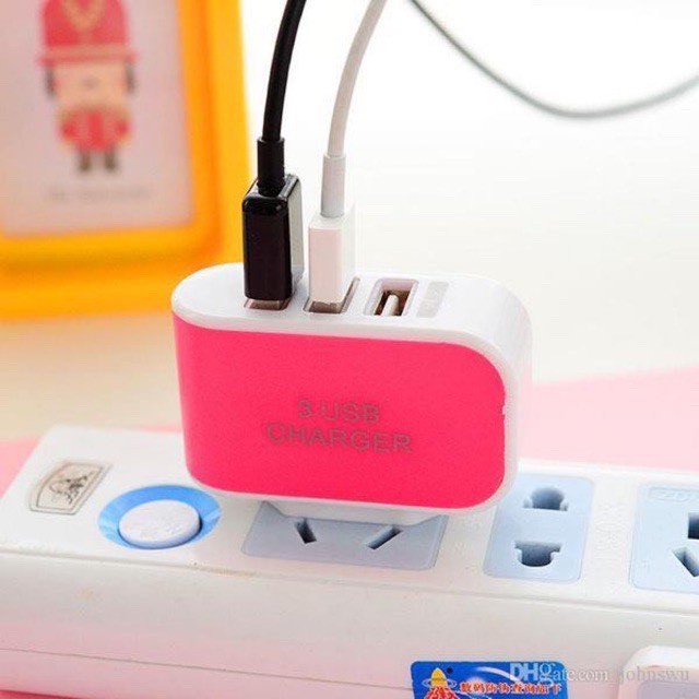 Củ sạc 3 cổng usb- Củ sạc đa năng sạc nhiều máy