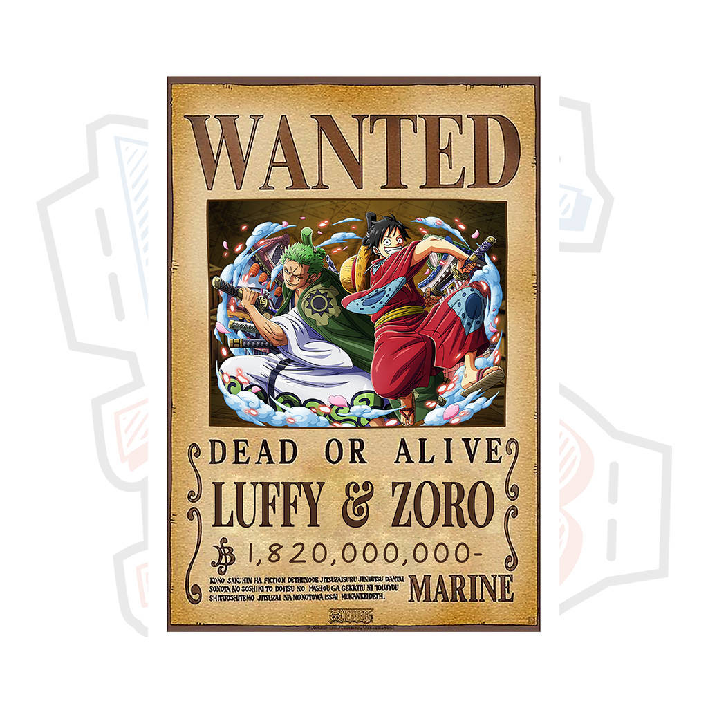 Poster truy nã Luffy & Zoro - One Piece